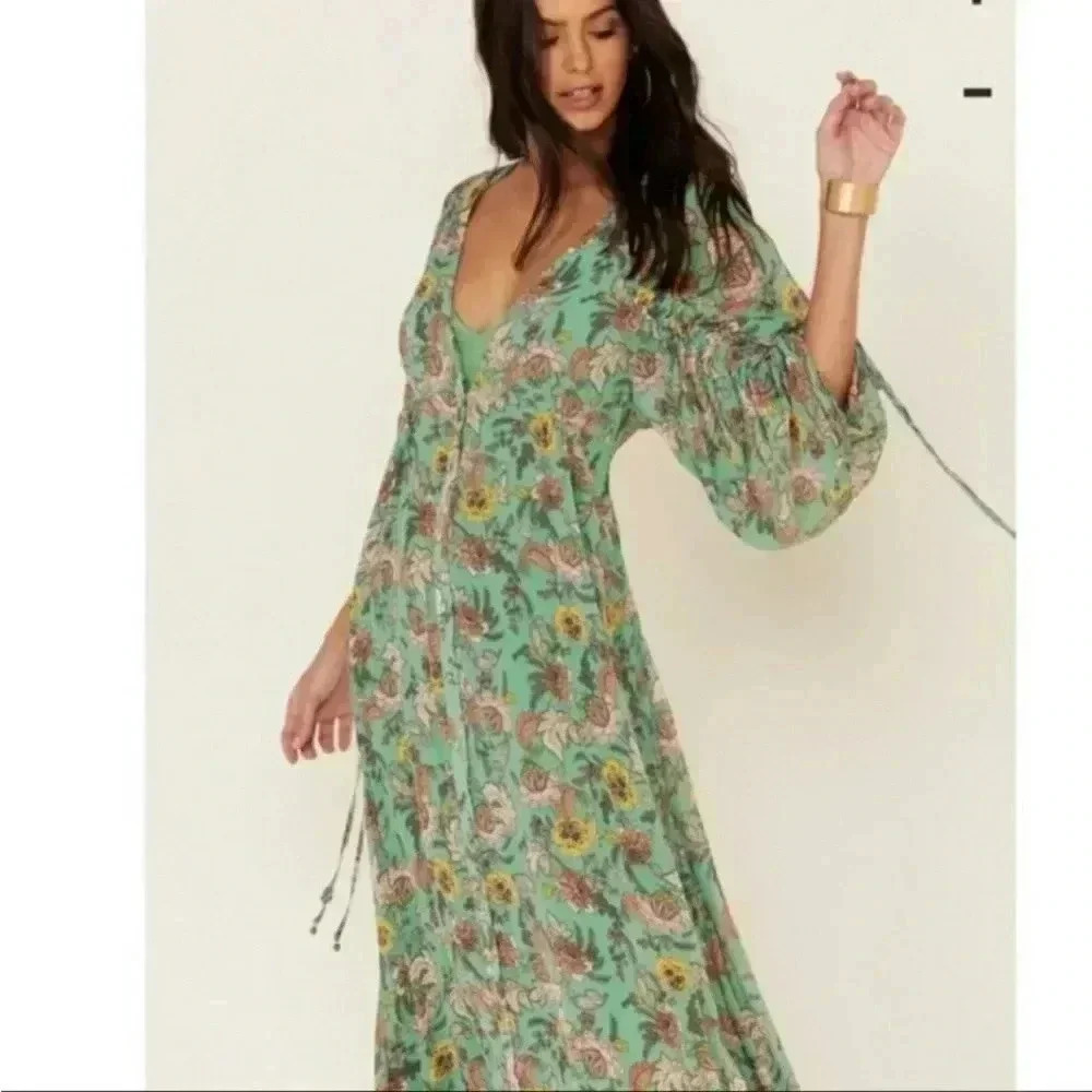 Free People Green Floral Maxi Dress - Picture 2 of 11